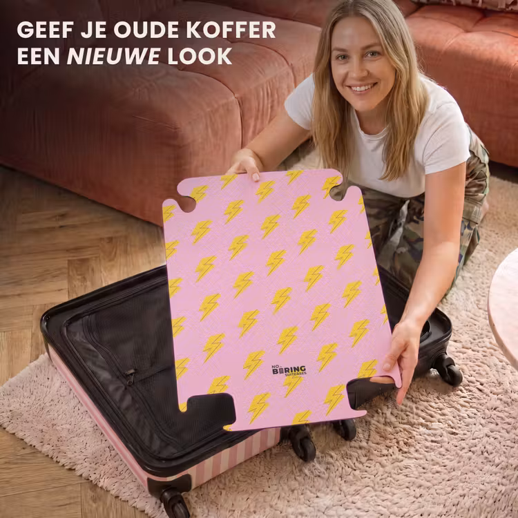 CaseSwap - Patronen - Gele bliksem op roze — 3