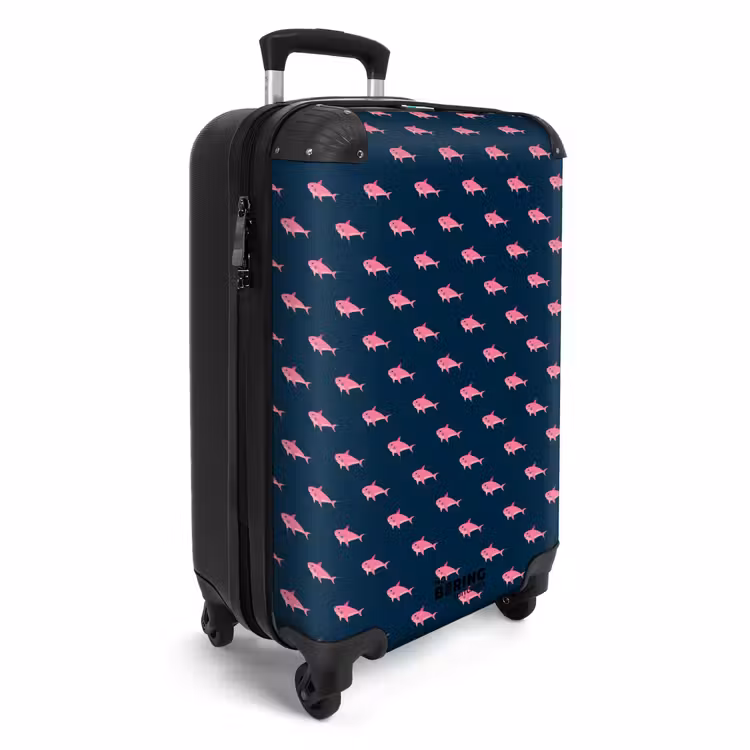 CaseSwap - Patronen - Roze haaien op donker blauwe achtergrond — 2