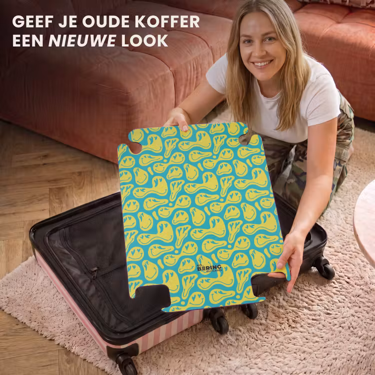 CaseSwap™ - Patronen - Patroon van vervormde emoji's op blauwe achtergrond — 3