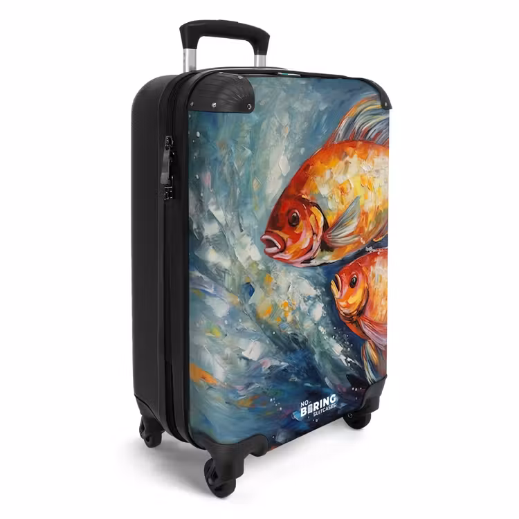 CaseSwap™ - Olieverf kunstwerk van 2 goudvissen in water — 2