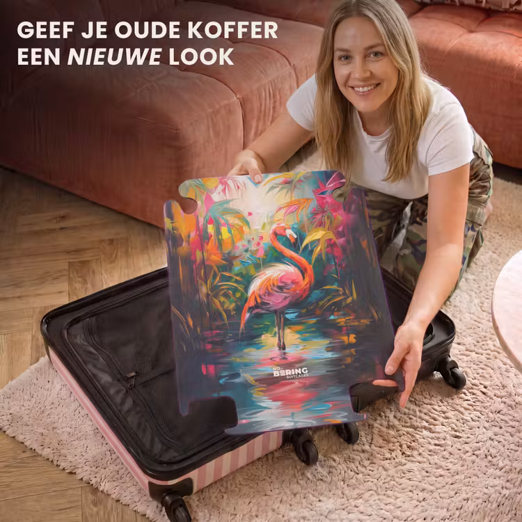 CaseSwap™ - Flamingo in kleurrijke omgeving van olieverf — 3