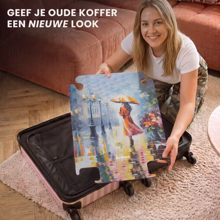 CaseSwap™ - Olieverf - Paraplu - Vrouw - Straat - Kunst — 3