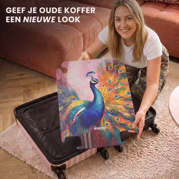 CaseSwap - Kleurrijk portret van een pauw in olieverf — 3