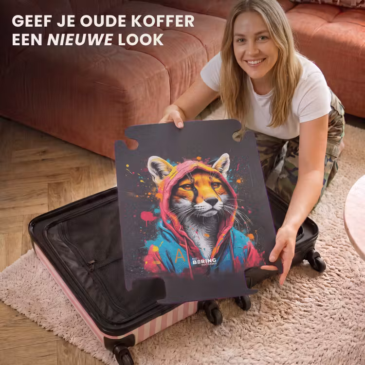 CaseSwap™ - Vos met roze en blauwe jas en verfspetters — 3