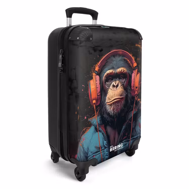 CaseSwap™ - Chimpansee met koptelefoon en blauwe jas — 2