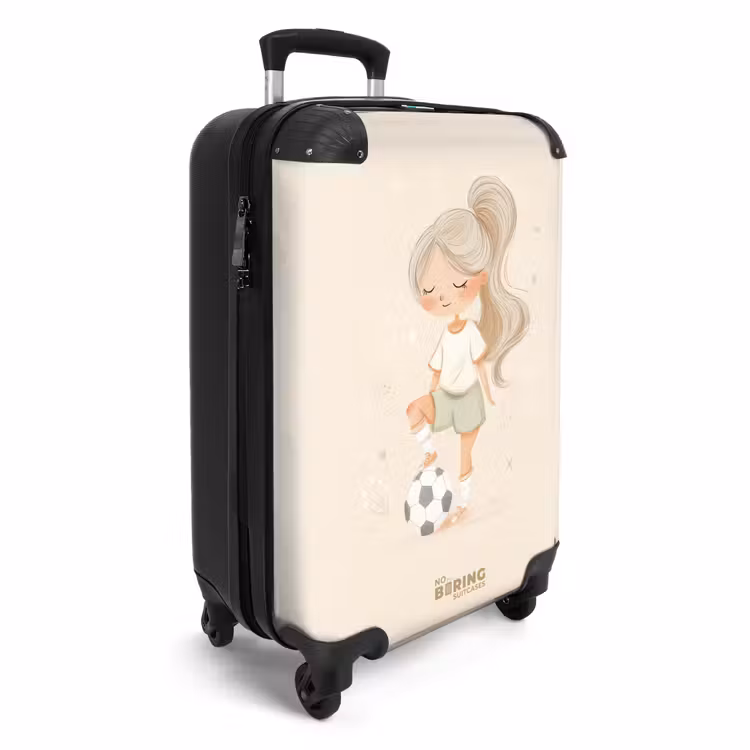 CaseSwap™ - Meisje met een voetbal in beige kleuren — 2