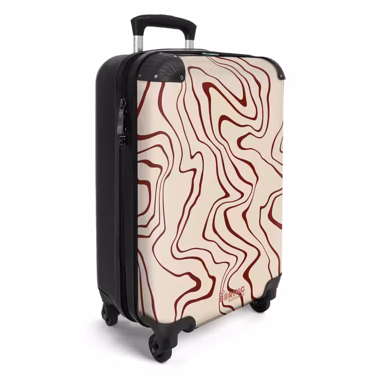 CaseSwap - Beige achtergrond met abstracte rode lijnen — 2
