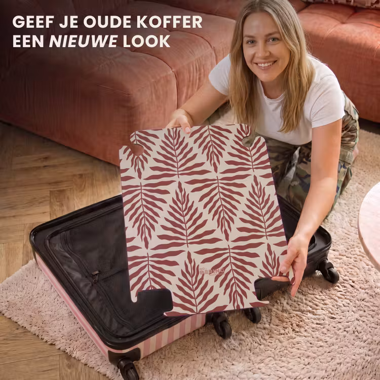 CaseSwap™ - Patroon van bladeren in beige met rood — 3