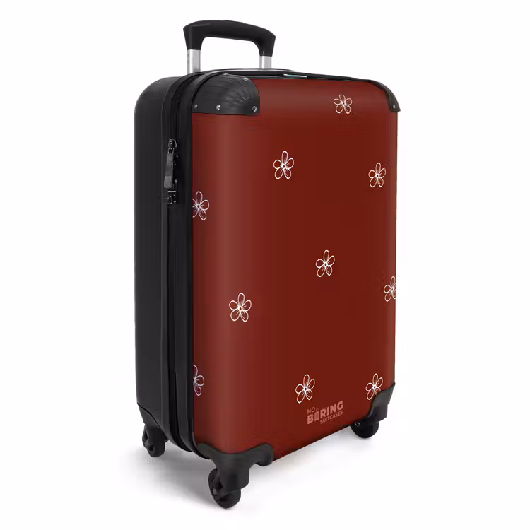 CaseSwap™ - Rode achtergrond met witte bloemen — 2