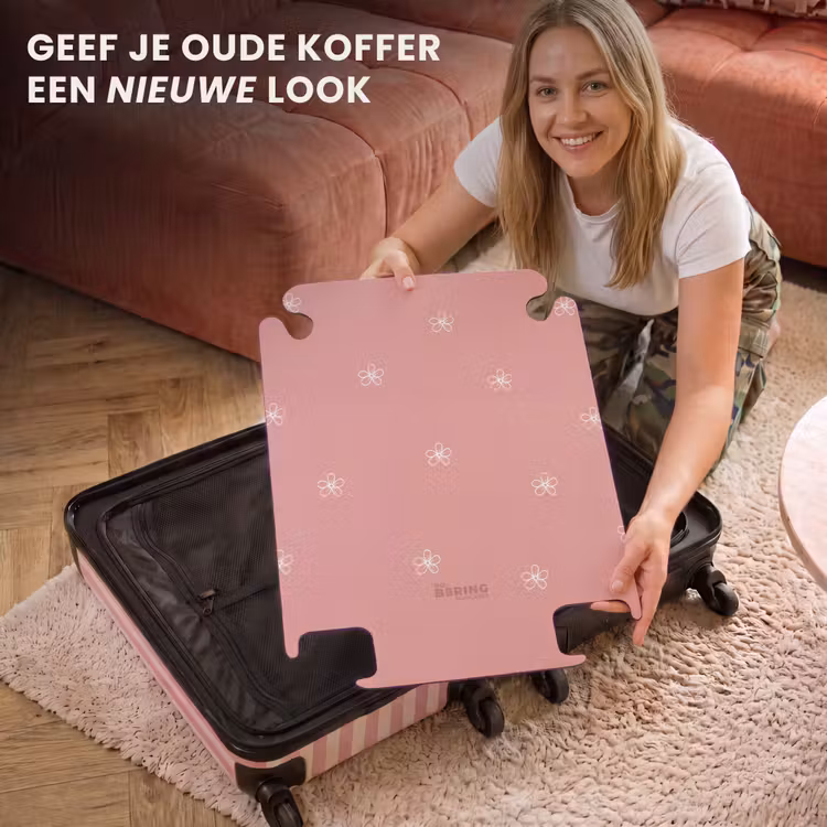 CaseSwap™ - Roze achtergrond met witte bloemen — 3