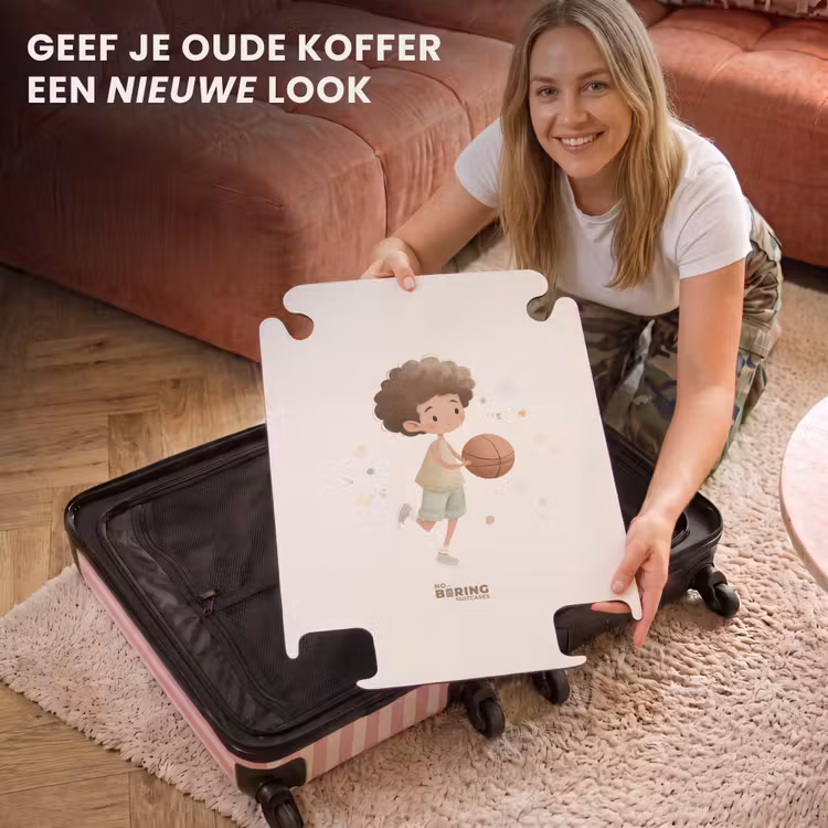 CaseSwap™ - Jongen met een basketbal in beige kleuren — 3