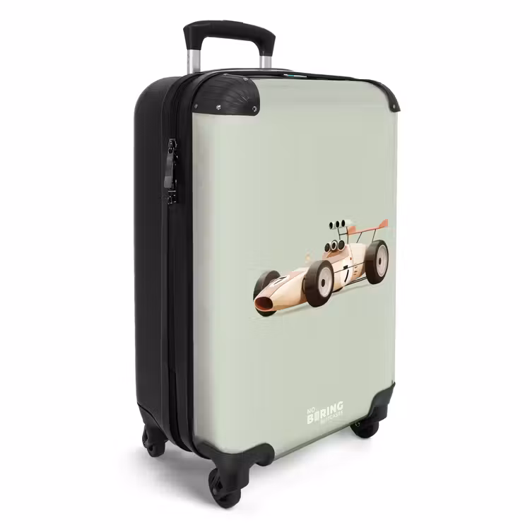 CaseSwap™ - Beige retro raceauto op groen achtergrond — 2