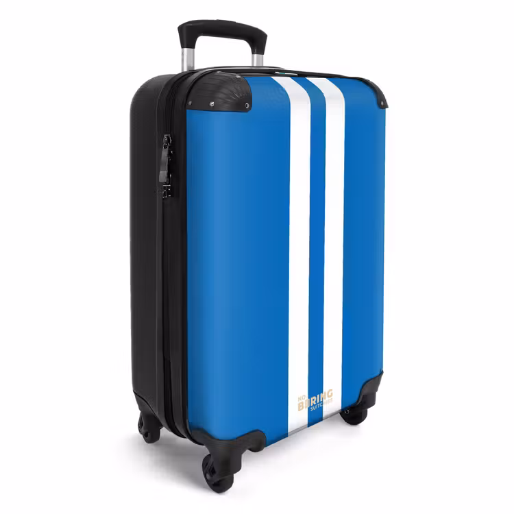 CaseSwap - Helderblauwe achtergrond met dubbele witte middenstreep — 2