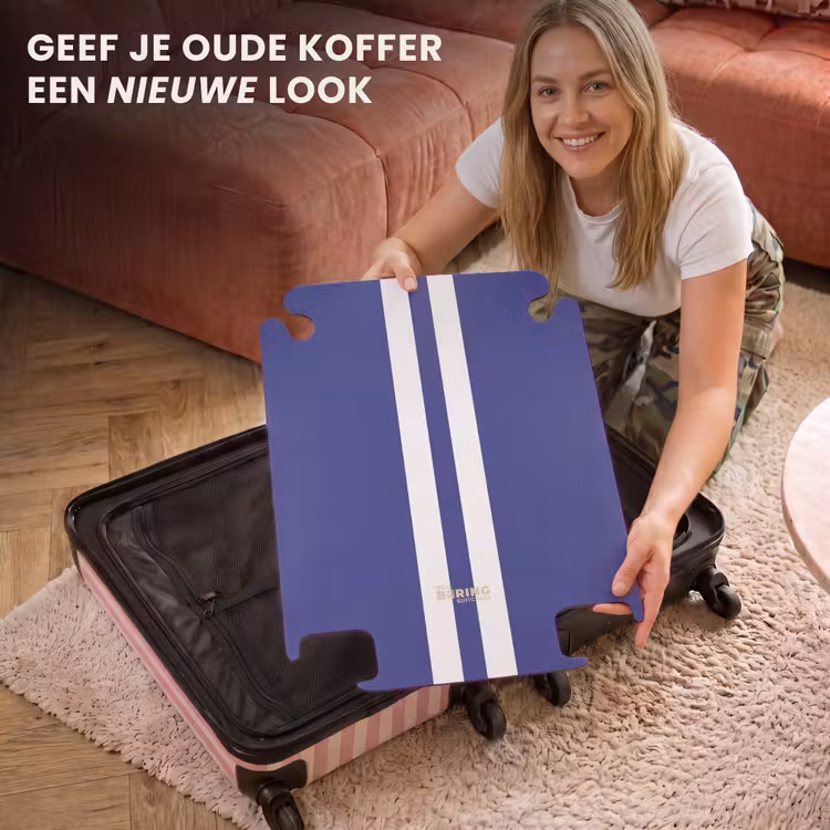 CaseSwap™ - Koningsblauwe achtergrond met dubbele witte middenstreep — 3