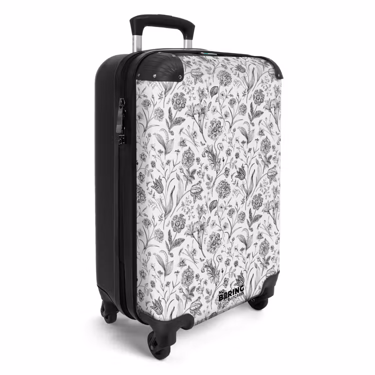 CaseSwap™ - Klassiek bloemen patroon zwart en wit — 2