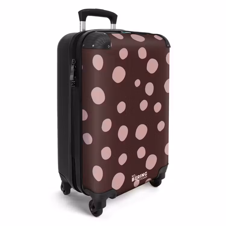 CaseSwap™ - Diepbruine achtergrond met roze stippen — 2