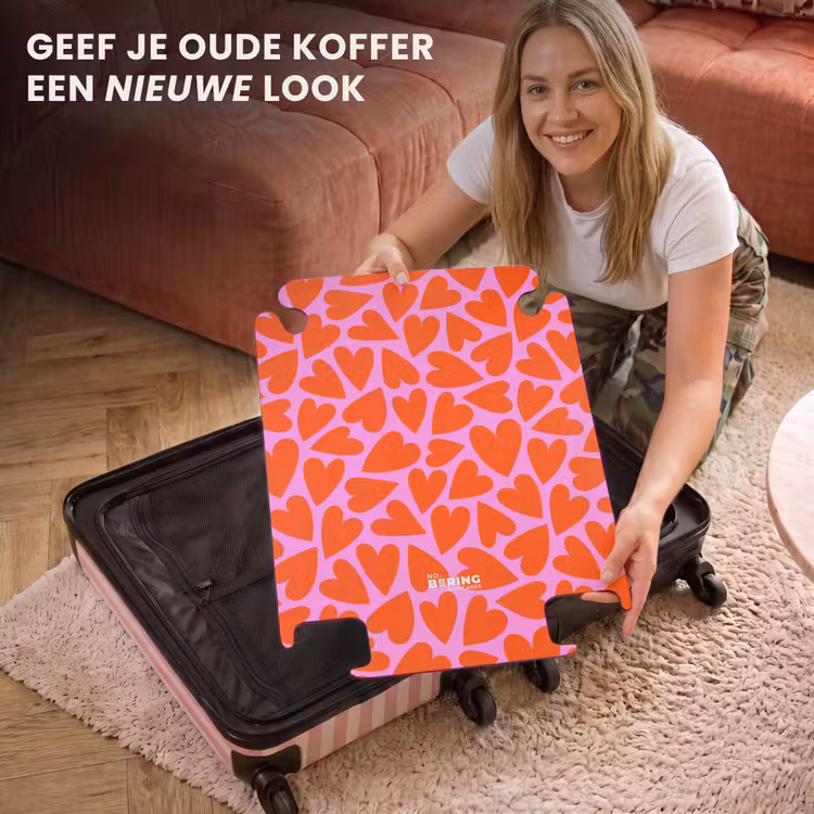 CaseSwap™ - Dicht patroon van rode harten op roze achtergrond — 3