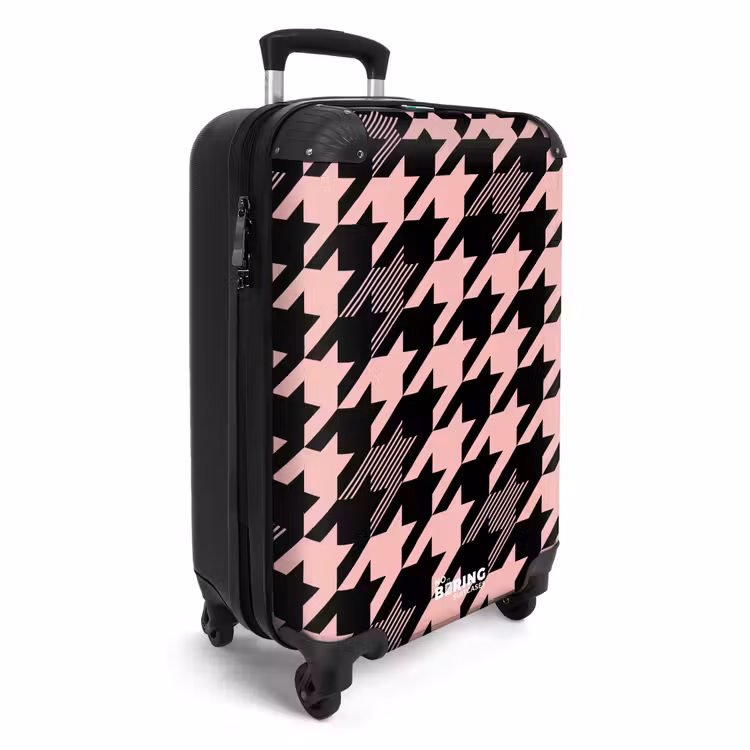 CaseSwap™ - Groot pied-de-poule patroon in roze en zwart — 2