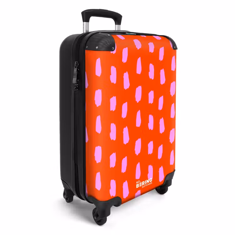 CaseSwap - Vlekkenpatroon in roze op felrode achtergrond — 2