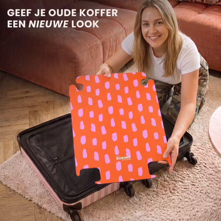 CaseSwap - Vlekkenpatroon in roze op felrode achtergrond — 3