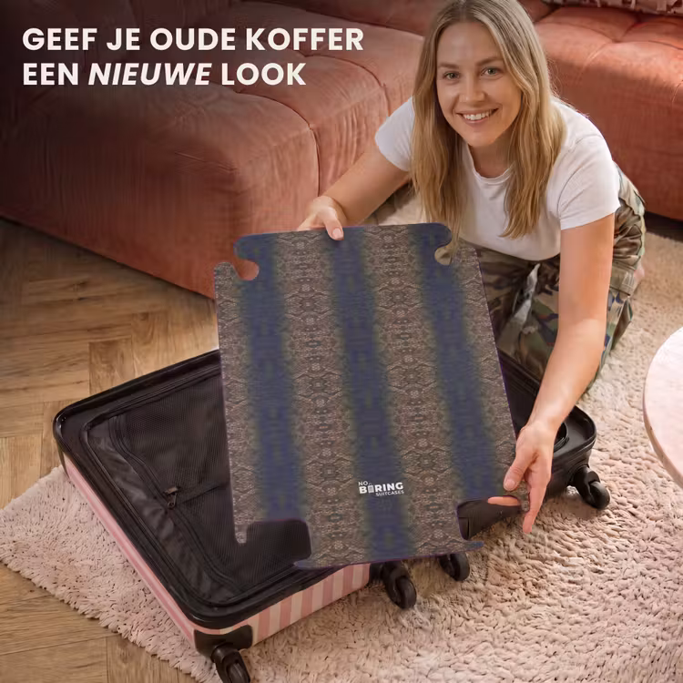 CaseSwap™ - Bruin-blauw slangenhuid met symmetrische schubstructuur — 3