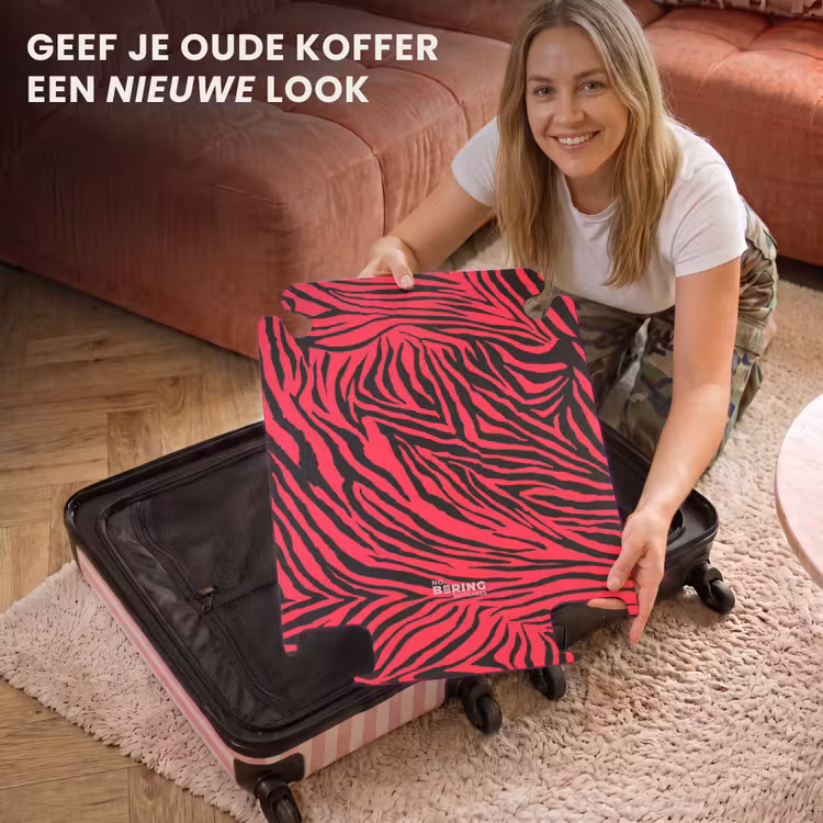 CaseSwap™ - Zebrastrepen in zwart op felroze achtergrond — 3