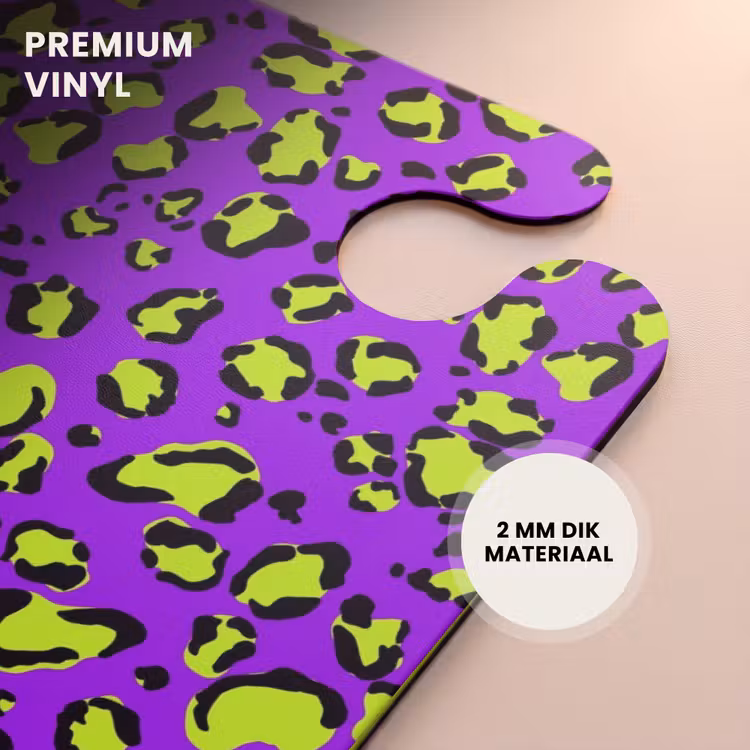 CaseSwap™ - Panterprint in limoengroen op paarse achtergrond — 6