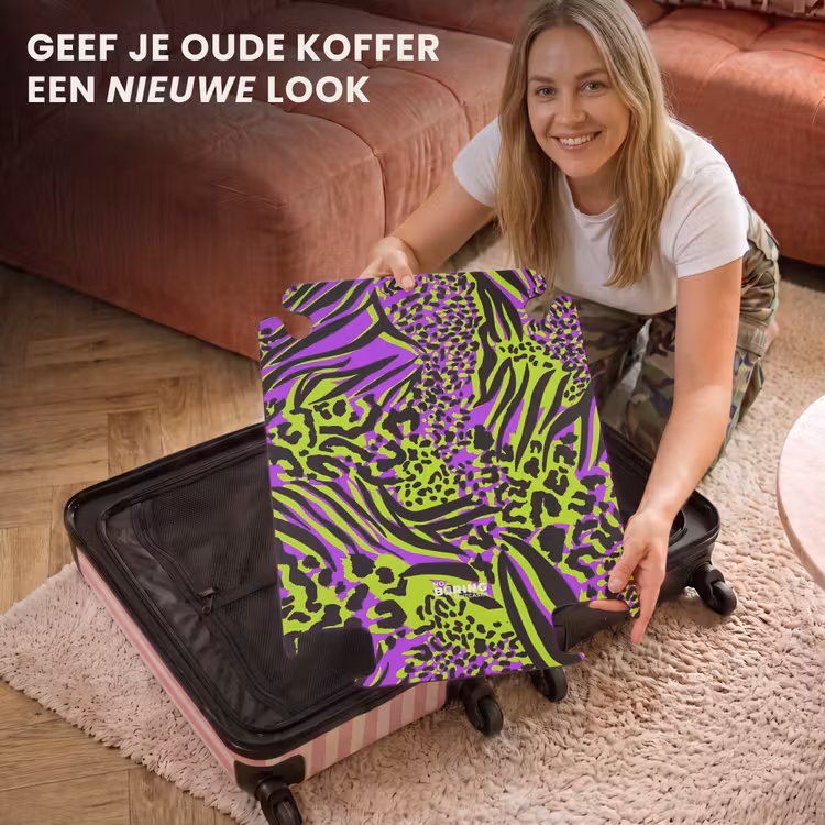 CaseSwap - Wilde dierenprint in paars, limoengroen en zwart — 3