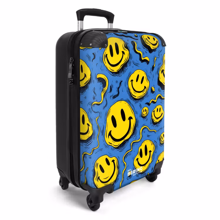 CaseSwap™ - Gele kronkelende smiley's op een blauwe achtergrond — 2