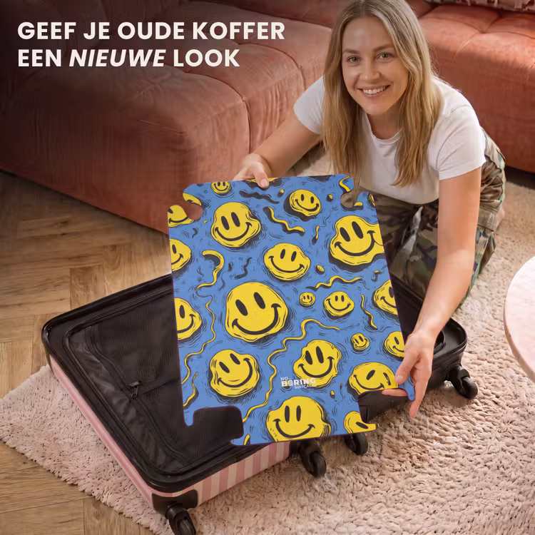 CaseSwap™ - Gele kronkelende smiley's op een blauwe achtergrond — 3