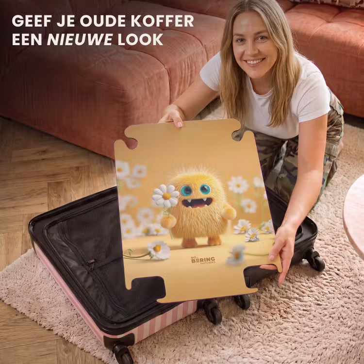 CaseSwap™ - Vrolijk pluizig monstertje met bloem — 3