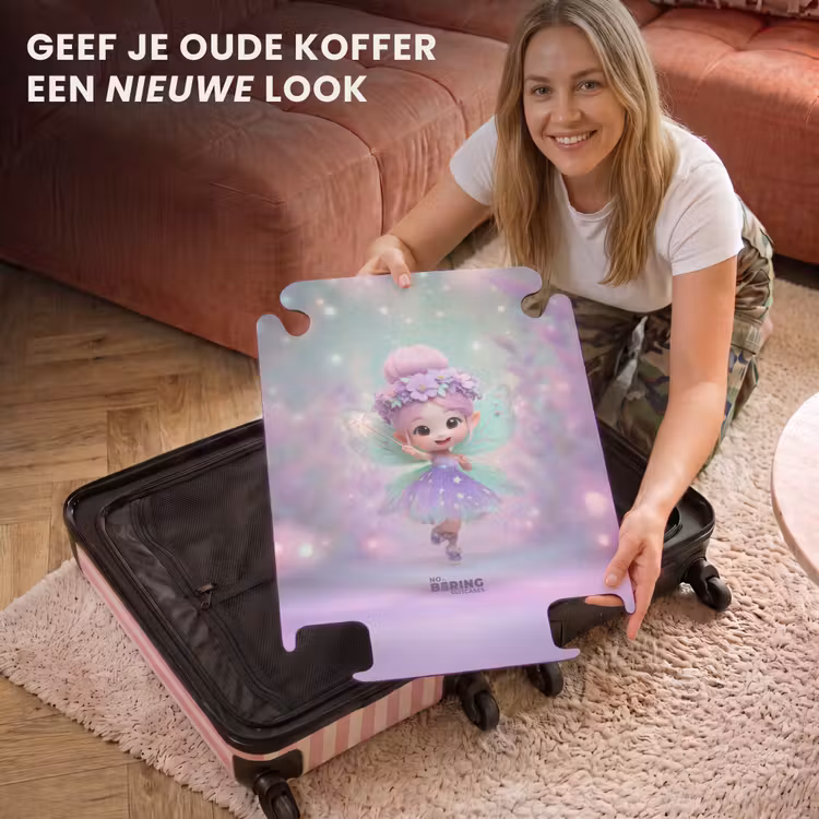CaseSwap™ - Fee in een paarse jurk met blauwe vleugels — 3