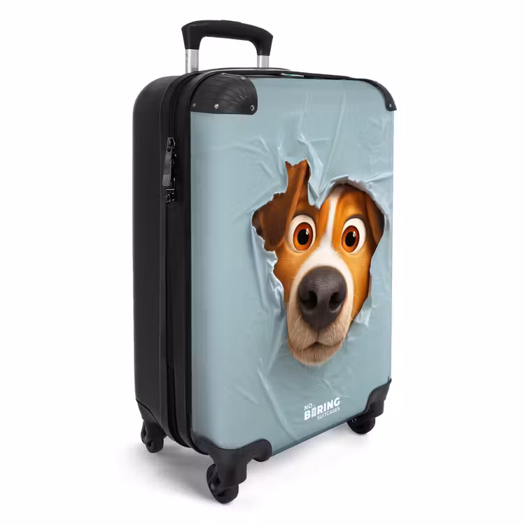 CaseSwap™ - Bruine hond door gescheurd blauw plastic — 2
