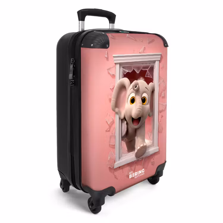 CaseSwap - Olifant breekt door roze raam met glas — 2