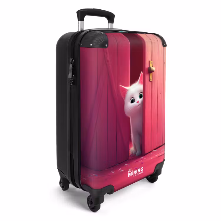 CaseSwap™ - Witte kat gluurt door roze deur — 2