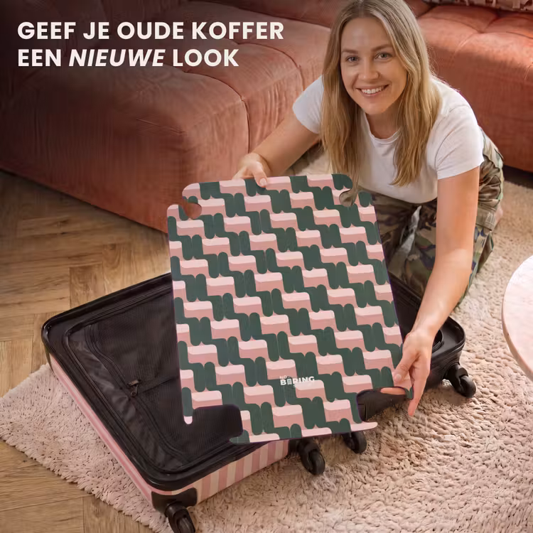 CaseSwap™ - Vlechtpatroon - Groen - Roze - Geometrisch — 3