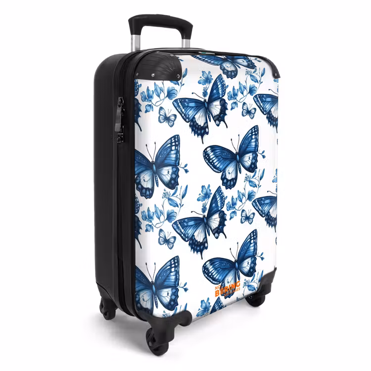 CaseSwap™ - Blauw - Vlinders - Bloemen - Wit — 2