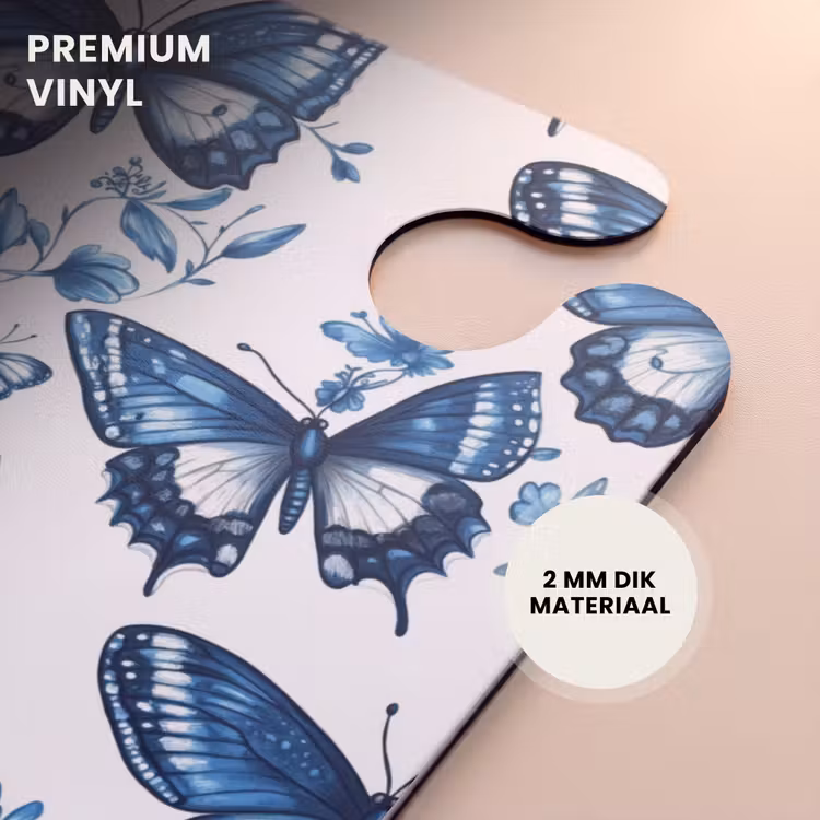 CaseSwap™ - Blauw - Vlinders - Bloemen - Wit — 6