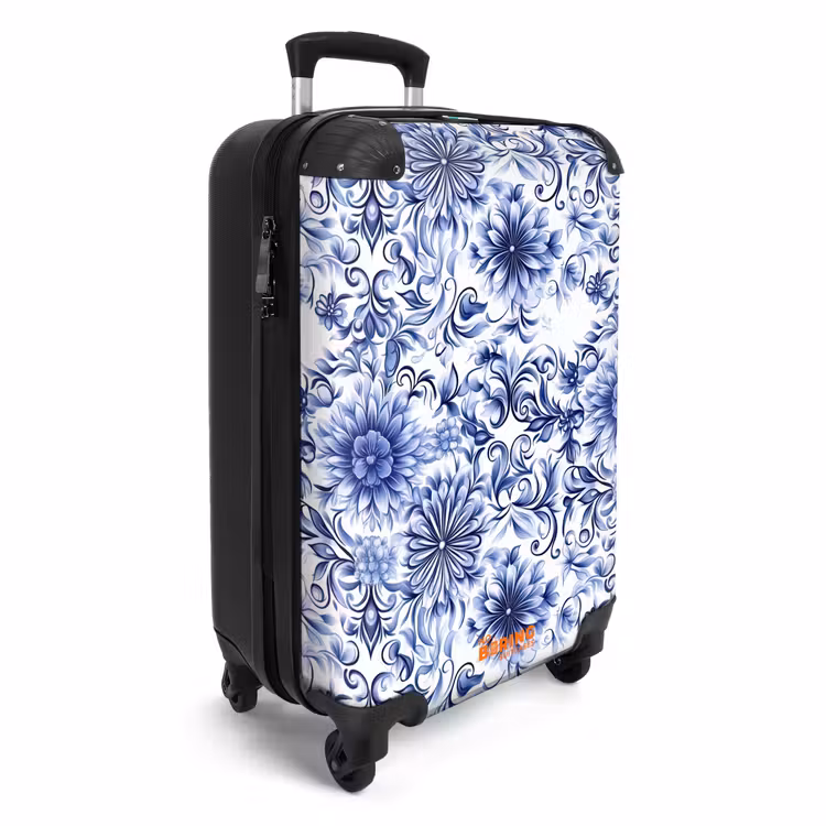 CaseSwap™ - Bloemen - Blauw - Patroon - Wit — 2