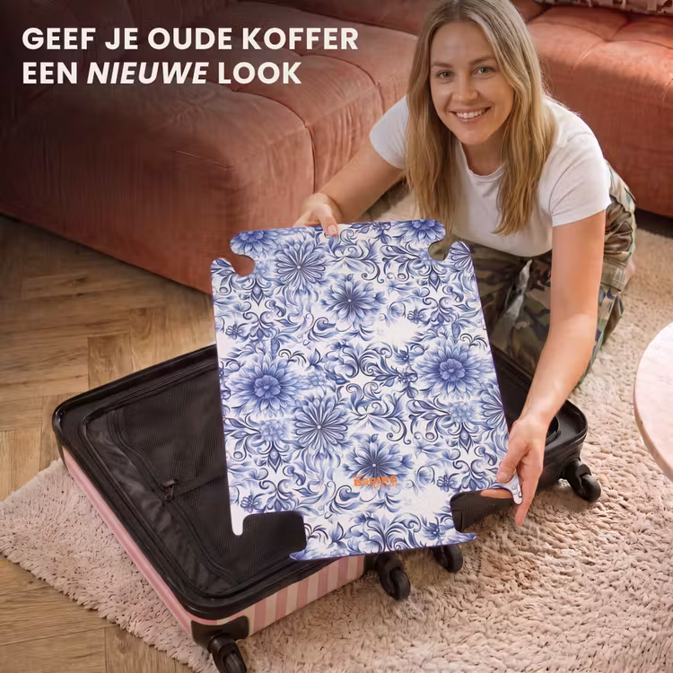 CaseSwap™ - Bloemen - Blauw - Patroon - Wit — 3