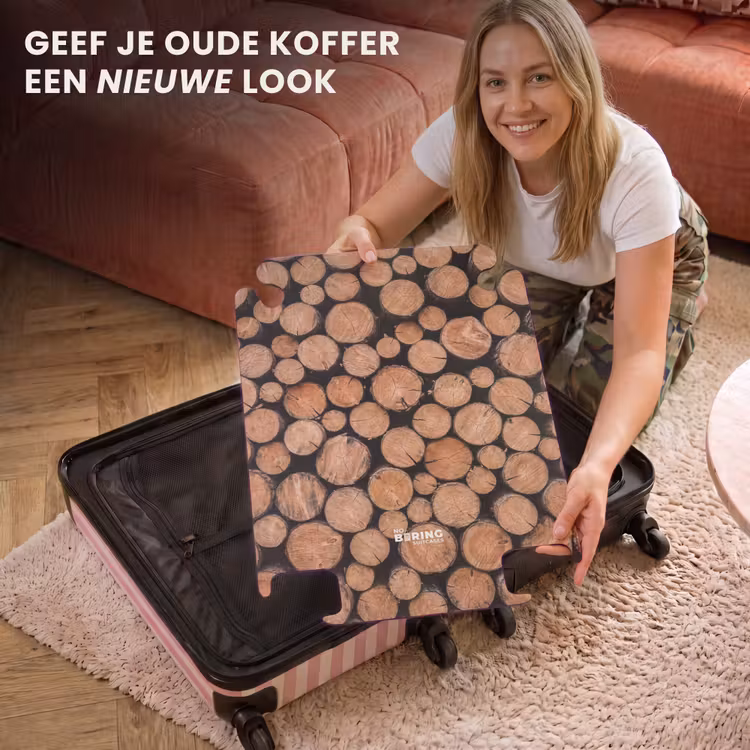 CaseSwap - Houtblokken - Textuur - Patroon - Bruin - Rustiek — 3