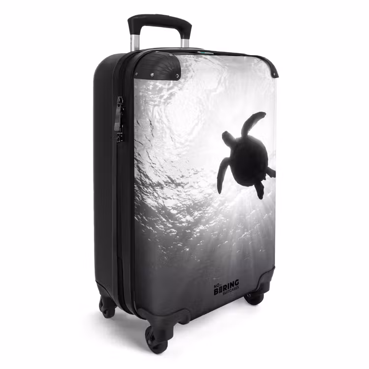 CaseSwap™ - Schildpad - Onderwater - Lichtstralen - Oceaan - Zwart-wit — 2