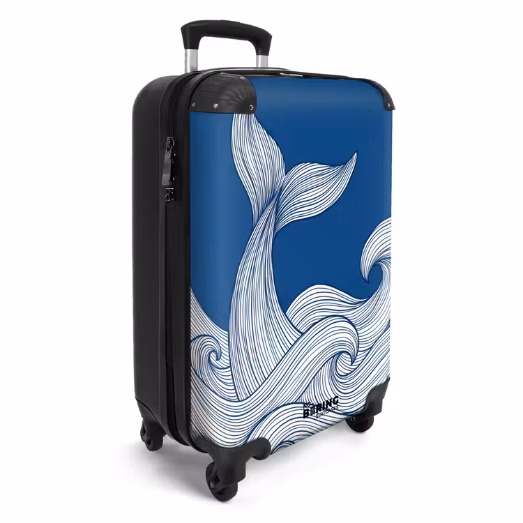 CaseSwap™ - Walvis - Staart - Golven - Lijntekening - Blauw — 2