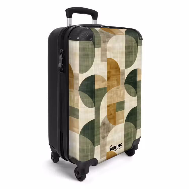 CaseSwap™ - Olijfgroen - Geometrisch - Abstract - Mid-Century - Linnen - Patroon — 2
