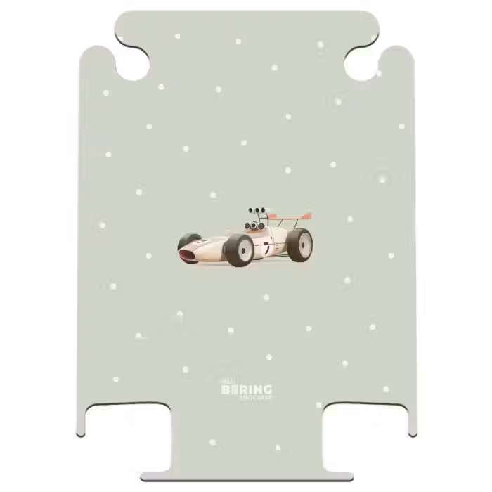CaseSwap - Beige retro raceauto op groene stippen achtergrond