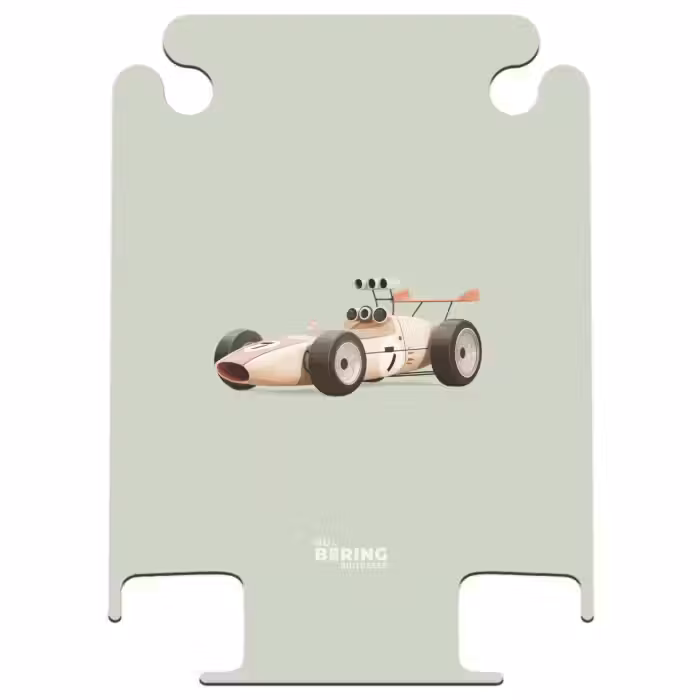 CaseSwap - Beige retro raceauto op groen achtergrond